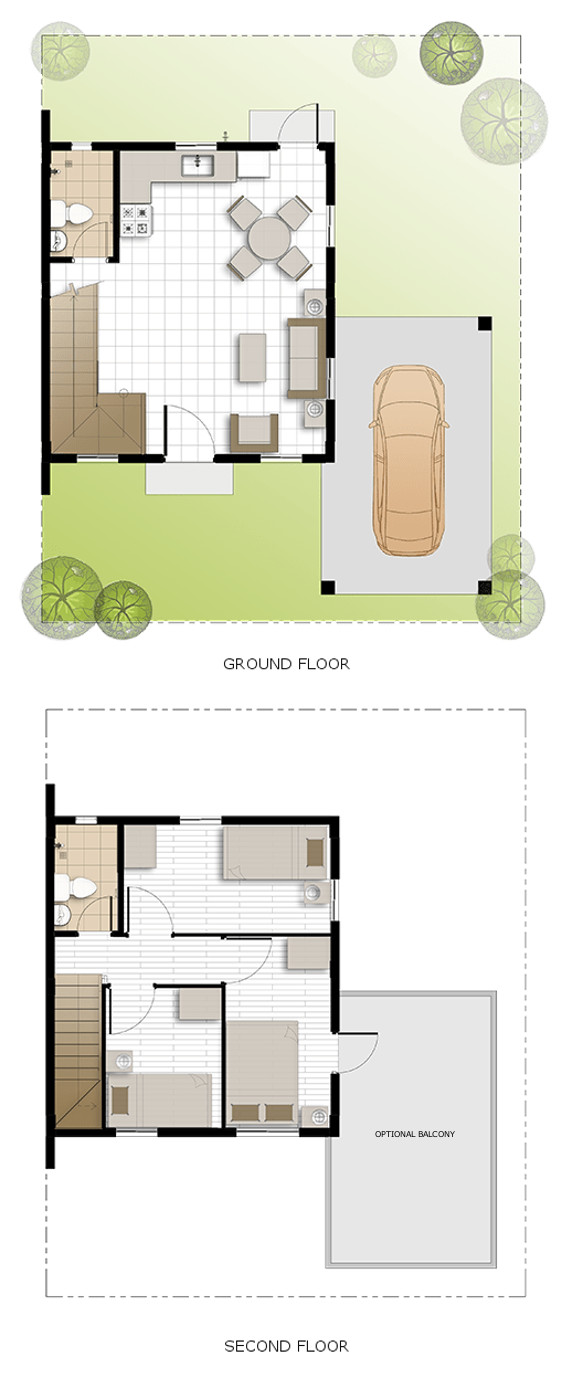 Cara Floor Plan House and Lot in Batangas City